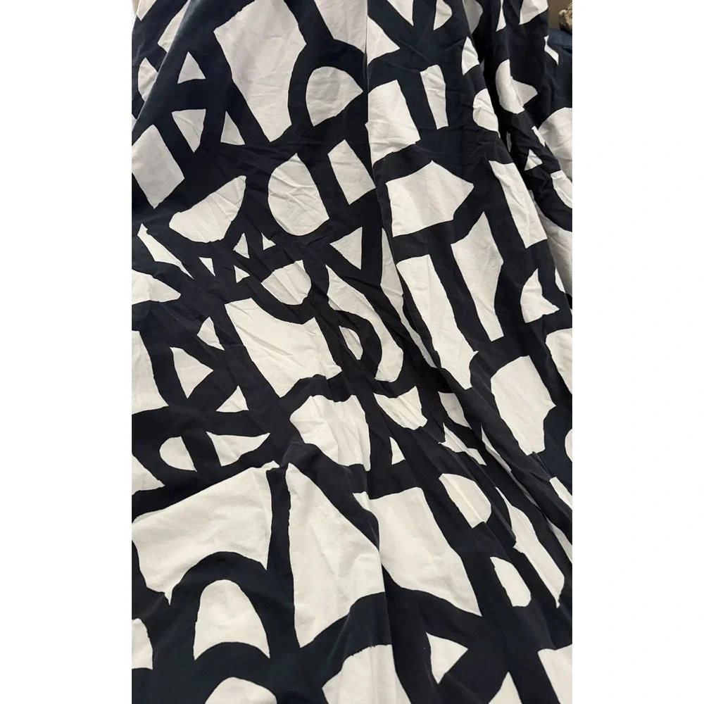 Vintage IKEA Skuggbracka Full Queen Duvet Cover Graphic Black White Reversible